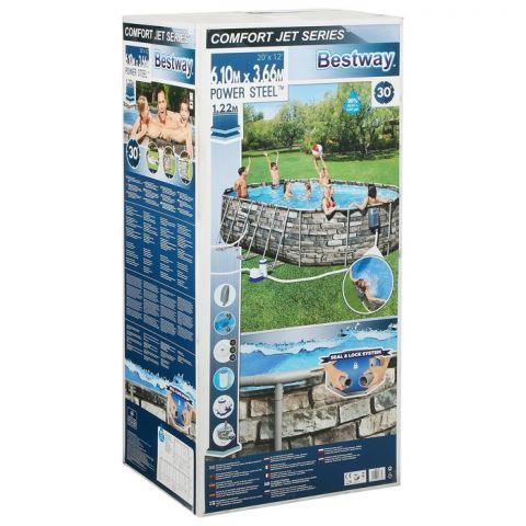 Бассейн каркасный Bestway Power Steel 610 x 366 x 122 см (56719)