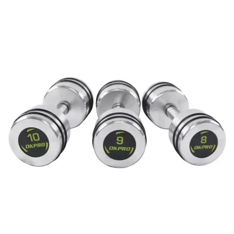 Гантельный ряд хромированный от 1 до 10 кг OKPRO OK1025A