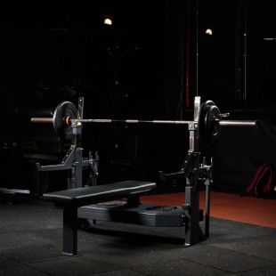 Скамья-стойка домкратная для жима лежа со страховочными упорами Olimpic Bench