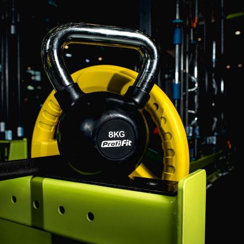 Гиря обрезиненная с хромированной ручкой PROFI-FIT 8 кг